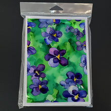 Load image into Gallery viewer, Wisconsin Wood Violets in Watercolor Greeting Cards -  Blank Note Cards – 8-Pack of Artist-Designed Cards with Envelopes