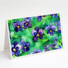 Load image into Gallery viewer, Wisconsin Wood Violets in Watercolor Greeting Cards -  Blank Note Cards – 8-Pack of Artist-Designed Cards with Envelopes