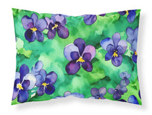 Load image into Gallery viewer, Wisconsin Wood Violets in Watercolor Fabric Standard Pillowcase – Artistic Decorative Front, White Back