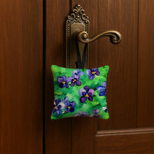 Load image into Gallery viewer, Wisconsin Wood Violets in Watercolor Hanging Square Fabric Ornament 3.5 × 3.5