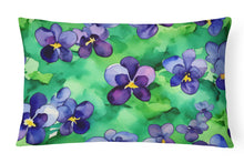 Load image into Gallery viewer, Wisconsin Wood Violets in Watercolor Fabric Decorative Pillow
