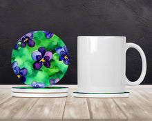 Load image into Gallery viewer, Wisconsin Wood Violets in Watercolor Large Sandstone Coasters Pack of 4