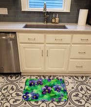 Load image into Gallery viewer, Wisconsin Wood Violets in Watercolor Memory Foam Kitchen Mat