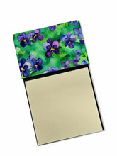 Load image into Gallery viewer, Wisconsin Wood Violets in Watercolor Sticky Note Holder- Refiilable Desk Accessory Note Pad