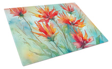 Load image into Gallery viewer, Wyoming Indian Paintbrush in Watercolor Glass Cutting Boards – Durable, Decorative Kitchen Art Large