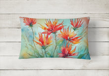 Load image into Gallery viewer, Wyoming Indian Paintbrush in Watercolor Fabric Decorative Pillow