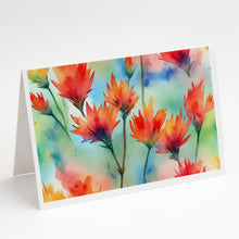 Load image into Gallery viewer, Wyoming Indian Paintbrush in Watercolor Greeting Cards -  Blank Note Cards – 8-Pack of Artist-Designed Cards with Envelopes