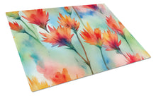Load image into Gallery viewer, Wyoming Indian Paintbrush in Watercolor Glass Cutting Boards – Durable, Decorative Kitchen Art Large