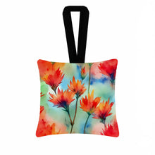 Load image into Gallery viewer, Wyoming Indian Paintbrush in Watercolor Hanging Square Fabric Ornament 3.5 × 3.5