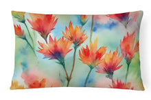 Load image into Gallery viewer, Wyoming Indian Paintbrush in Watercolor Fabric Decorative Pillow