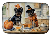 Load image into Gallery viewer, Affenpinscher Fall Kitchen Pumpkins Dish Drying Mat