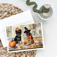 Load image into Gallery viewer, Affenpinscher Fall Kitchen Pumpkins Greeting Cards -  Blank Note Cards – 8-Pack of Artist-Designed Cards with Envelopes