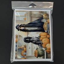 Load image into Gallery viewer, Afghan Hound Fall Kitchen Pumpkins Greeting Cards -  Blank Note Cards – 8-Pack of Artist-Designed Cards with Envelopes
