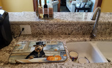 Load image into Gallery viewer, Airedale Terrier Fall Kitchen Pumpkins Dish Drying Mat