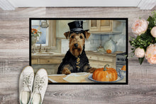 Load image into Gallery viewer, Airedale Terrier Fall Kitchen Pumpkins Doormat - 24x36 Decorative Floor Mat – Indoor/Outdoor Rug with Artistic Flair