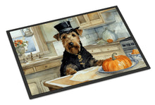 Load image into Gallery viewer, Airedale Terrier Fall Kitchen Pumpkins Doormat - 24x36 Decorative Floor Mat – Indoor/Outdoor Rug with Artistic Flair