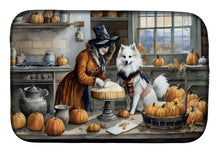 Load image into Gallery viewer, American Eskimo Fall Kitchen Pumpkins Dish Drying Mat