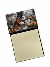 Load image into Gallery viewer, American Eskimo Fall Kitchen Pumpkins Sticky Note Holder- Refiilable Desk Accessory Note Pad