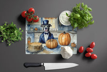 Load image into Gallery viewer, Pit Bull Terrier Fall Kitchen Pumpkins Glass Cutting Boards – Durable, Decorative Kitchen Art Large