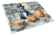 Load image into Gallery viewer, Pit Bull Terrier Fall Kitchen Pumpkins Glass Cutting Boards – Durable, Decorative Kitchen Art Large
