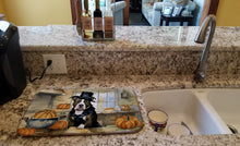 Load image into Gallery viewer, Pit Bull Terrier Fall Kitchen Pumpkins Dish Drying Mat