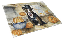 Load image into Gallery viewer, Pit Bull Terrier Fall Kitchen Pumpkins Glass Cutting Boards – Durable, Decorative Kitchen Art Large