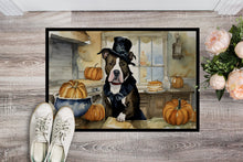 Load image into Gallery viewer, Pit Bull Terrier Fall Kitchen Pumpkins Doormat -  18x27 Decorative Floor Mat – Indoor/Outdoor Rug