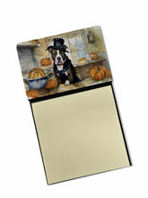 Load image into Gallery viewer, Pit Bull Terrier Fall Kitchen Pumpkins Sticky Note Holder- Refiilable Desk Accessory Note Pad