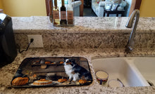 Load image into Gallery viewer, Australian Shepherd Fall Kitchen Pumpkins Dish Drying Mat
