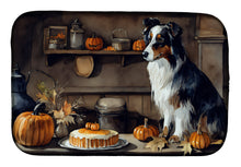 Load image into Gallery viewer, Australian Shepherd Fall Kitchen Pumpkins Dish Drying Mat