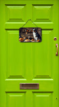 Load image into Gallery viewer, Australian Shepherd Fall Kitchen Pumpkins Wall or Door Hanging Prints