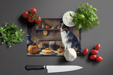 Load image into Gallery viewer, Australian Shepherd Fall Kitchen Pumpkins Glass Cutting Boards – Durable, Decorative Kitchen Art Large