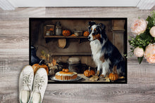 Load image into Gallery viewer, Australian Shepherd Fall Kitchen Pumpkins Doormat -  18x27 Decorative Floor Mat – Indoor/Outdoor Rug