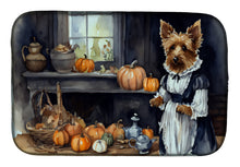 Load image into Gallery viewer, Australian Terrier Fall Kitchen Pumpkins Dish Drying Mat