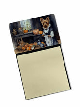 Load image into Gallery viewer, Australian Terrier Fall Kitchen Pumpkins Sticky Note Holder- Refiilable Desk Accessory Note Pad