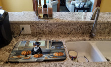 Load image into Gallery viewer, Basenji Fall Kitchen Pumpkins Dish Drying Mat