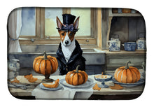 Load image into Gallery viewer, Basenji Fall Kitchen Pumpkins Dish Drying Mat