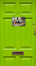 Load image into Gallery viewer, Basenji Fall Kitchen Pumpkins Wall or Door Hanging Prints