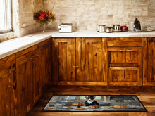 Load image into Gallery viewer, Basenji Fall Kitchen Pumpkins Runner Mat 28x58