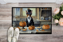 Load image into Gallery viewer, Basenji Fall Kitchen Pumpkins Doormat -  18x27 Decorative Floor Mat – Indoor/Outdoor Rug