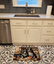 Load image into Gallery viewer, Basset Hound Fall Kitchen Pumpkins Memory Foam Kitchen Mat