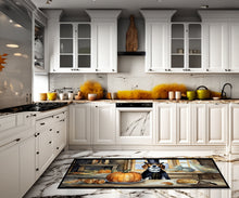 Load image into Gallery viewer, Beagle Fall Kitchen Pumpkins Runner Mat 28x58