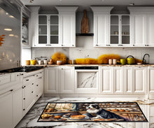 Load image into Gallery viewer, Bearded Collie Fall Kitchen Pumpkins Runner Mat 28x58