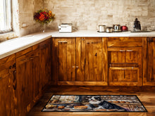 Load image into Gallery viewer, Bearded Collie Fall Kitchen Pumpkins Runner Mat 28x58