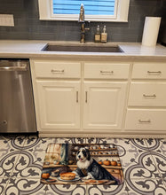 Load image into Gallery viewer, Bearded Collie Fall Kitchen Pumpkins Memory Foam Kitchen Mat