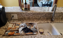 Load image into Gallery viewer, Bearded Collie Fall Kitchen Pumpkins Dish Drying Mat