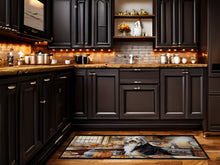 Load image into Gallery viewer, Bearded Collie Fall Kitchen Pumpkins Runner Mat 28x58