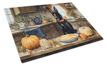 Load image into Gallery viewer, Belgian Malinois Fall Kitchen Pumpkins Glass Cutting Boards – Durable, Decorative Kitchen Art Large