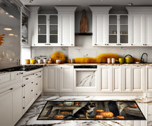 Load image into Gallery viewer, Belgian Tervuren Fall Kitchen Pumpkins Runner Mat 28x58