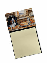 Load image into Gallery viewer, Bernese Mountain Dog Fall Kitchen Pumpkins Sticky Note Holder- Refiilable Desk Accessory Note Pad